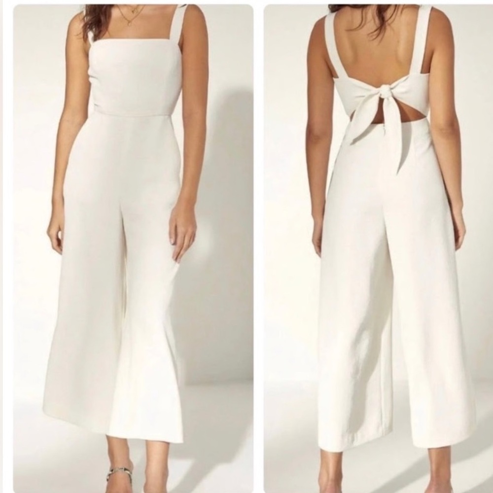 Aritzia Wilfred Ecoulement Ivory Tie Back Jumpsuit Size 00